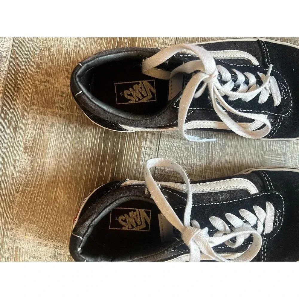Vans Kids Off The Wall Black Classic Canvas & Suede Size 4.5 Youth Sneakers